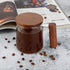 Safe(2PCS,15oz/450ml) COMI Glass Coffee Mugs, Clear Coffee Mugs with Walnut Lid&HandleWide Mouth Extra Large Capacity