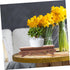YARNOW Wooden Base Decorative Planter, Rectangle Flower Vase Stand for Home Plant Holder