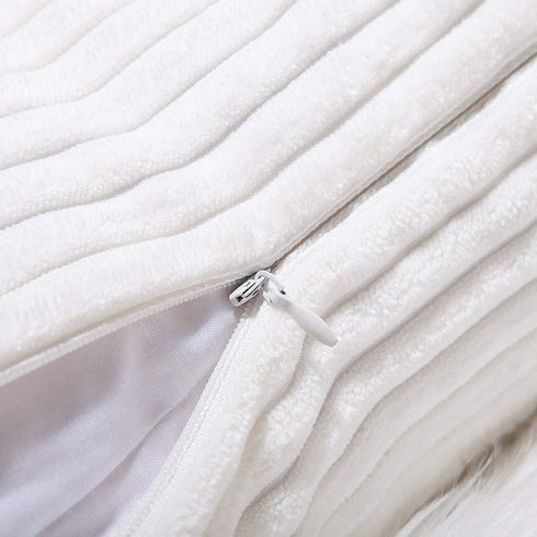 Home Brilliant Striped Corduroy Pillow Cover, 24x24 Euro Throw Pillow Sham for Spring Decor