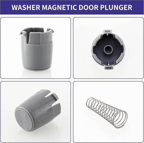 2 Packs AGM73610701 Washer Magnetic Door Plunger and Spring, Replacement Parts for LG and Kenmore