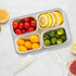 Divided Serving Tray with Lid and Handle, Snackle Box Container with 4 Compartments, Clear Serving Platters and Trays,