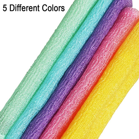 Aniann 5 (5 Pcs Exfoliating Washcloth Towel, Japanese Exfoliating Cloth for Shower, Body Back Scrubber Bath Towel