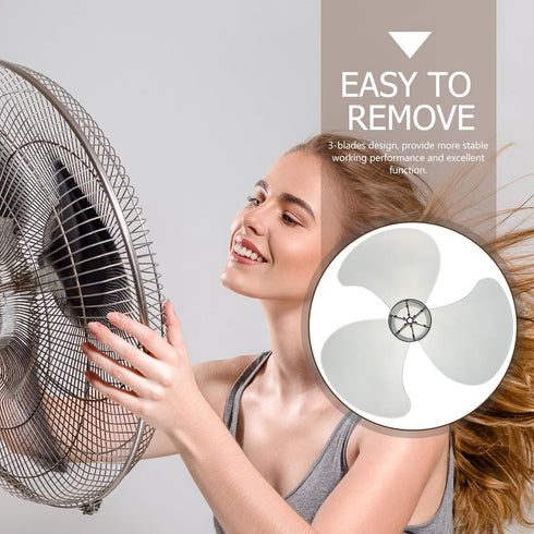 VOSAREA Universal Fan Blades Replacement for Household Table Fans, Plastic Fan Blade with Nut Cover (Black)