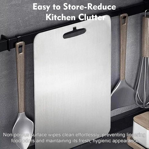 Megecy Set 2,100% 2p-M) Titanium Cutting Board of Pure Titanium Cutting Boards for Kitchen Double Sided,Hygiene Durable