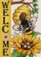 Welcome Spring Summer Bumble Bee Sunflower Garden Flag, Double Sided Outdoor Decorations with Buffalo Plaid Bow