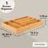 Juvale Bamboo Silverware Drawer Organizer, 6 Slots Wooden Cutlery Tray Holder for Kitchen, 14.5 x 10.25 x 1.75 In
