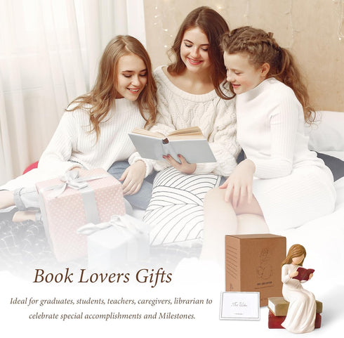 Cuayaes Book Lovers Gifts for Readers Women, Graduates, Students, Teachers, Bookshelf Decor for Home Library Office