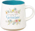 WITH LOVE My Favorite People Call Me Grandma Ceramic Coffee Mug, Floral Peach & Ivory, 14oz