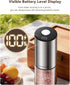 Set, 5 Electric Salt and Pepper Grinder Type-C Rechargeable with LED Battery Level Display, Stainless Steel Salt
