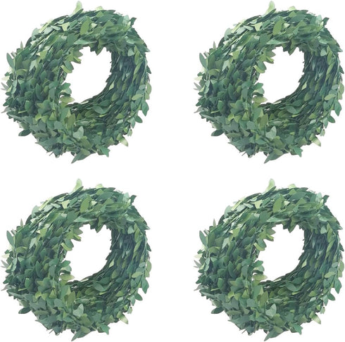 LJY 32.8 Yards Artificial Ivy Garland, Green Leaves Fake Vine for Wedding Party Ceremony DIY Headbands