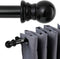 Curtain Rod, 48" - 84" Adjustable Black Curtain Rods for Windows, 1" Diameter with Brackets