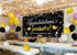 90shine Graduation Decorations - Class of 2025 Lighted Congrats Grad Banner, 25PCS Black Party Supplies