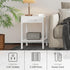 MMEOLUOOK 2-Tier MLBZ14WE End Table with Charging Station, Nightstand with Storage Shelf,Modern Side Table,Bedside