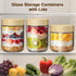 qiaomifeng 2 Pack 16oz Glass Jars with Bamboo Lids, Overnight Oats Containers with Airtight Lids, Storage Containers
