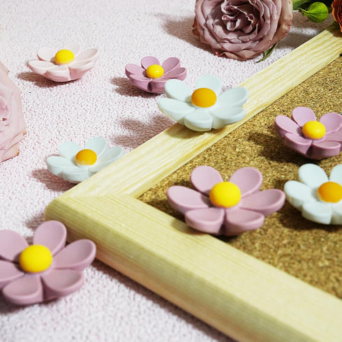 18 Pcs Flower Refrigerator Magnets, Cute Pink Refrigerator Magnets for Whiteboard, Girls Locker Magnets
