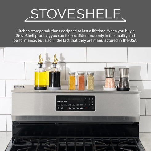 StoveShelf 24" Black Magnetic Shelf for Kitchen Stove, Over Stove Spice Rack Organizer