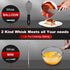 Walfos Whisk, Silicone Whisks Set of 5, Mini Stainless Steel Whisk and Non Scratch Coated Whisks for Blending