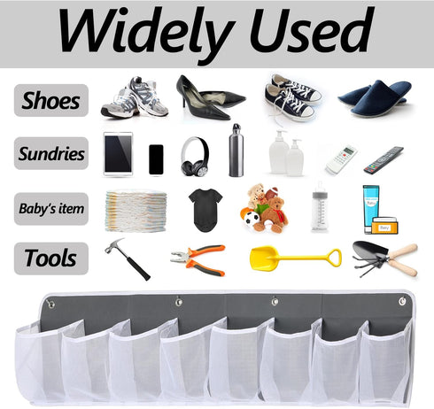 RV Shoe Storage for Bedside - 16 Extra Large Pocket Wall Mounted Entryway Shoes Rack, 2 Pack