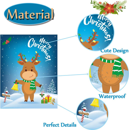 Funnlot Christmas Games for Kids, Pin The Nose on The Reindeer, Holiday Party Game with 24 Noses Stickers & Blindfold