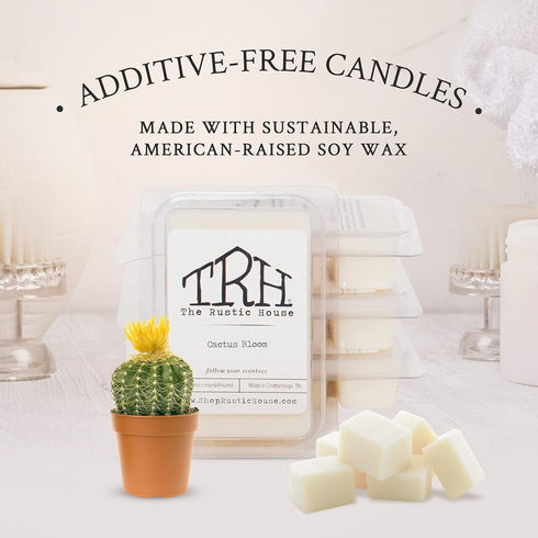 Hand Poured Scented Soy Wax Melts for Home Fragrance, Assorted Aromas by The Rustic House, Aromatherapy (Cactus Bloom)