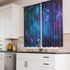 Cinbloo Galaxy Kitchen Curtains, Out Space Wall Art Rod Pocket 27.5W x 39L Inch, Blue Nebula Universe Room Decor for