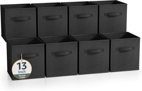 Sorbus 13 Inch Storage Bins - Sturdy Collapsible Fabric Storage Cubes with Handle