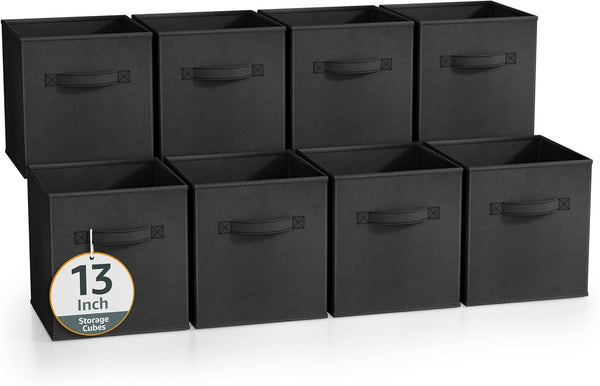 Sorbus 13 Inch Storage Bins - Sturdy Collapsible Fabric Storage Cubes with Handle