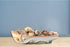 17''L, Beach Theme Display Tray with Star Fish, Sea Shell and Fish Net, White Wooden Nautical Boat Decor, Miniature