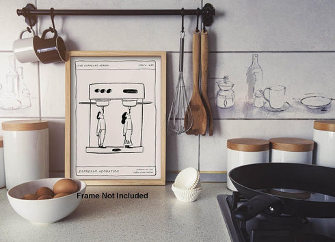 JQ7OL 16x24 Coffee Wall Art Coffee Wall Decor Funny Kitchen Poster Black and White Painting Canvas Pictures Prints