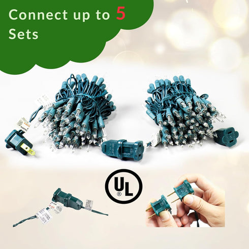300 Count (3X100) 79.5ft Clear Christmas Lights - Mini Incandescent Warm White String Lights UL Connectable for Indoor