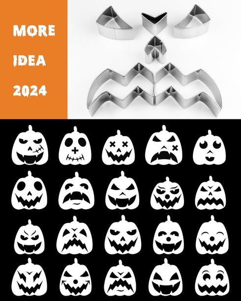 JUSTOTRY Pumpkin Carving Kit with Hammer, Safe for Kids, Durable Stainless Steel Non-knife Tools, 23 PCS