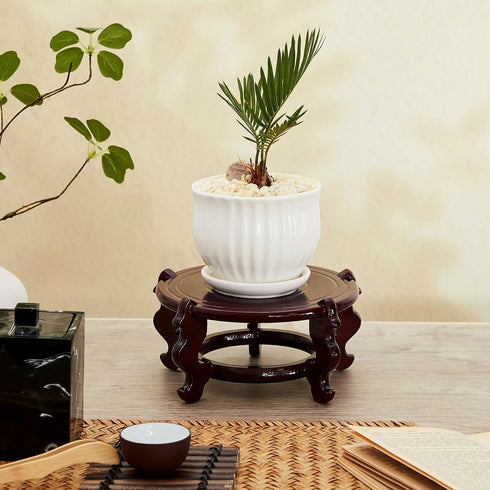 2 4 12 Decor(6 Inch) Geetery Pcs to in Wooden Plant Stands Indoor Chinese Oriental Plant Stand for Vase Fishbowl Flower