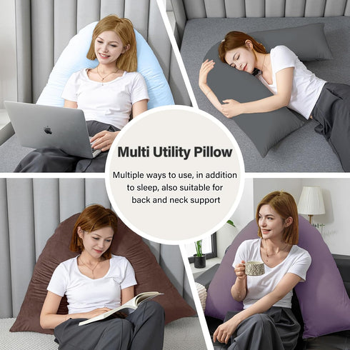 AS AWESLING Shredded Memory Foam V Pillow, V Pillow for Neck and Shoulder Pain, Neck Support Pillow for Sleeping, Body