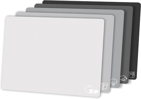 ZVP Flexible Plastic Cutting Board Set, 5 Gradient Color Chopping Boards, BPA Free, Non-Slip, Dishwasher Safe