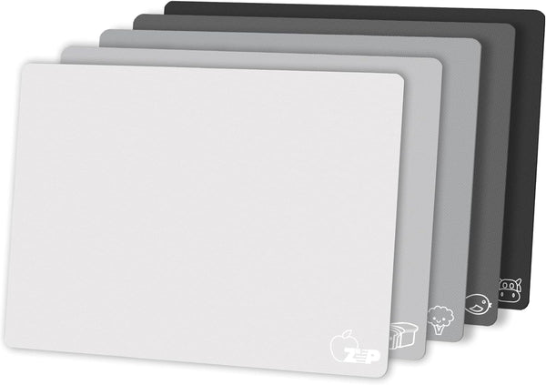 ZVP Flexible Plastic Cutting Board Set, 5 Gradient Color Chopping Boards, BPA Free, Non-Slip, Dishwasher Safe
