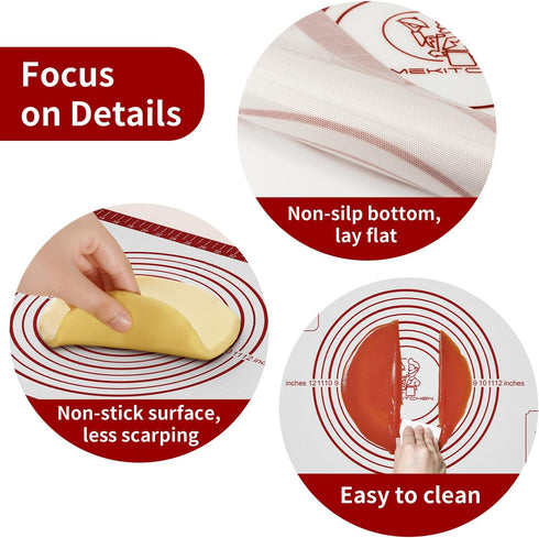 Extra Large Silicone Baking Mat, Non-Stick Pastry Sheet for Dough Rolling, Counter Mat Oven Liner 26 x 16 Inch