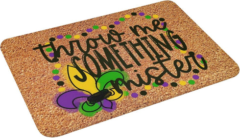 Welcome Mats for Front Door Outdoor Entry, Mardi Gras Masks Doormat, Funny Non Slip Mat for Home Indoor Rugs 17x30 Inch