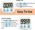 Timer for Kids, Digital Kitchen Timer, Magnetic Back, Loud Ring, Stand for Cooking, Classroom, 2 Pack