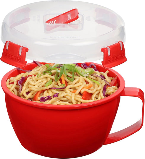 Sistema Microwave Collection Noodle Bowl - 1109ZS, 1 Count (Pack of 1), Red