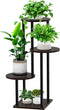 YOCOMEY 4 Tier Wood Tall Plant Stand Metal Rack Indoor, Multiple Flower Pot