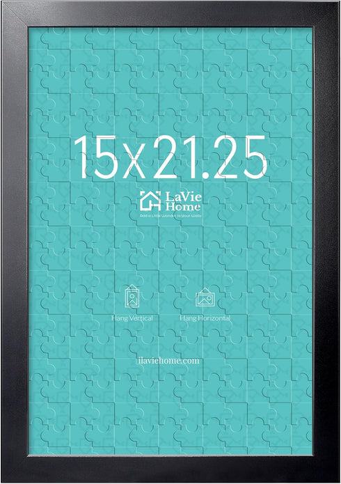 LaVie Home 15x21.25 Picture Frame Black, Puzzles Frame for Wall Decoration, Classic