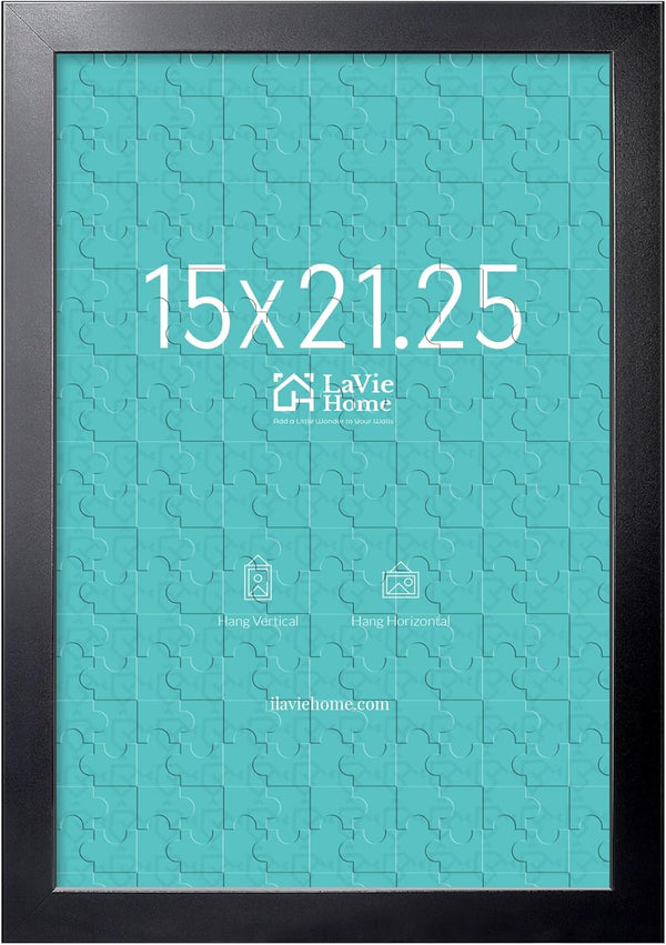 LaVie Home 15x21.25 Picture Frame Black, Puzzles Frame for Wall Decoration, Classic