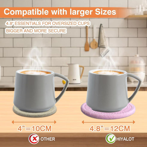 4.8" Set 2 Sakura Pink Cotton Coasters for Drinks of Soft Absorbent Fabric Drink Pads for Coffee Cups, Boho Pastel Mug