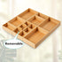 Fabsome Drawer Organizer, Set of 9 Bamboo Wood Storage Boxes for Kitchen, Makeup, Bathroom, Office