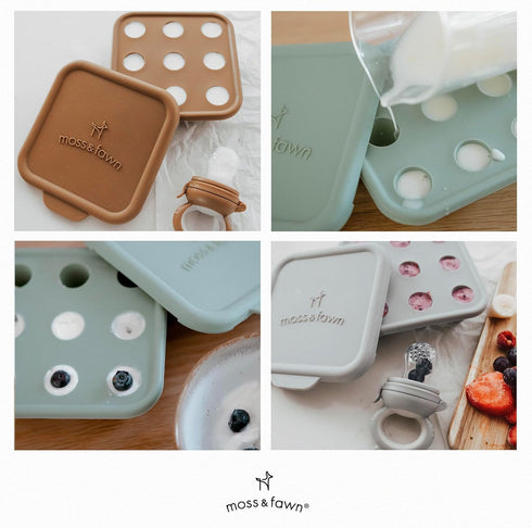Moss and Fawn Ice Cube Tray - Forage Feeder Freezer & Teething Popsicle Mold for Breast Milk, Formula, Bone Broth
