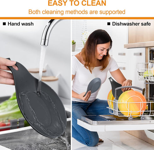 3 Pack Large Silicone Spoon Rest for Stove Top, Heat Resistant Cooking Spoon Holder for Kitchen Utensils