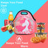 Violet Mist Cute Unicorn Neoprene Lunch Bag, Pink Reusable Insulated Lunch Box with Zipper for Work Gifts