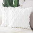 MADIZZ Set of 2 Soft Plush Short Wool Velvet Decorative Throw Pillow Covers 22x22 inch, White