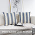 JOJUSIS Farmhouse Stripe Throw Pillow Covers, Pack of 2, 20 x 20 Inch, Blue