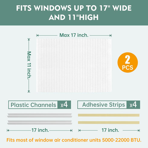 Window Air Conditioner Side Insulated Foam Panel, Two-Piece Panels for Summer/Winter Heat Insulating (WHITE)